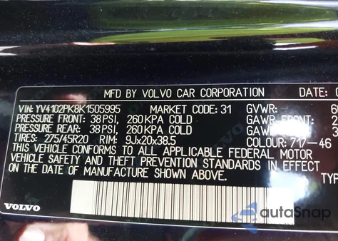 2019 Volvo Xc90 T5 Momentum from USA, damaged, VIN YV4102PK8K1505995